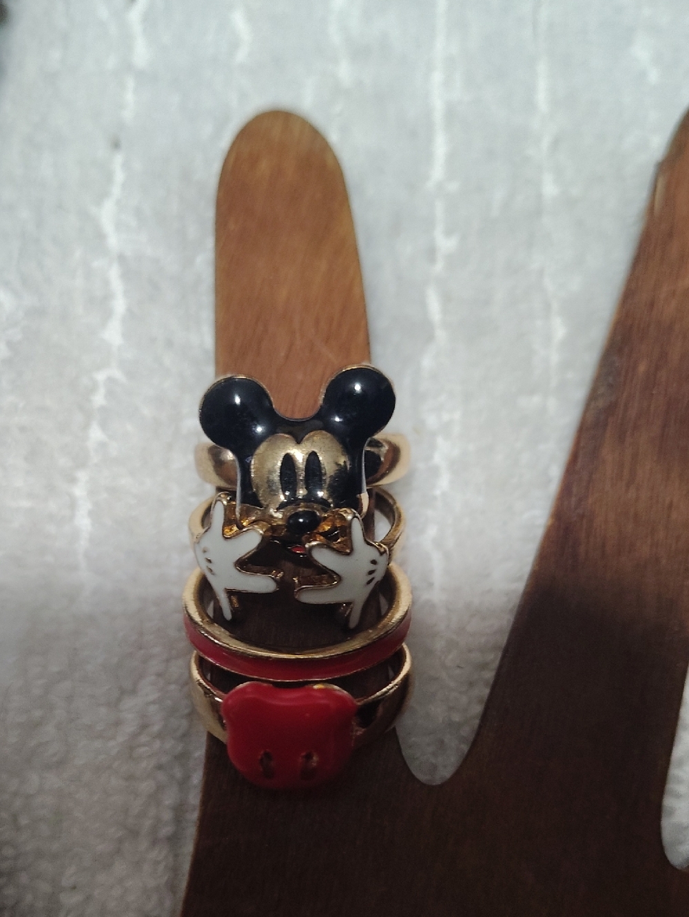 Disney Black, White & Red Mickey Mouse Stackable Rings